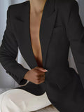 Slim-Fit Lapel Collar Blazer - Lilixa.store