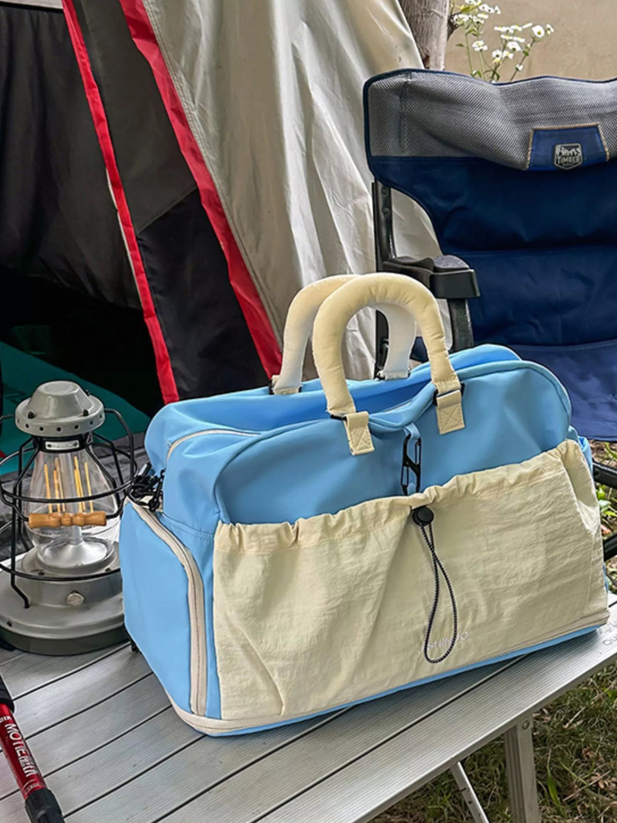 Drawstring Color Block Travel Bag - Lilixa.store