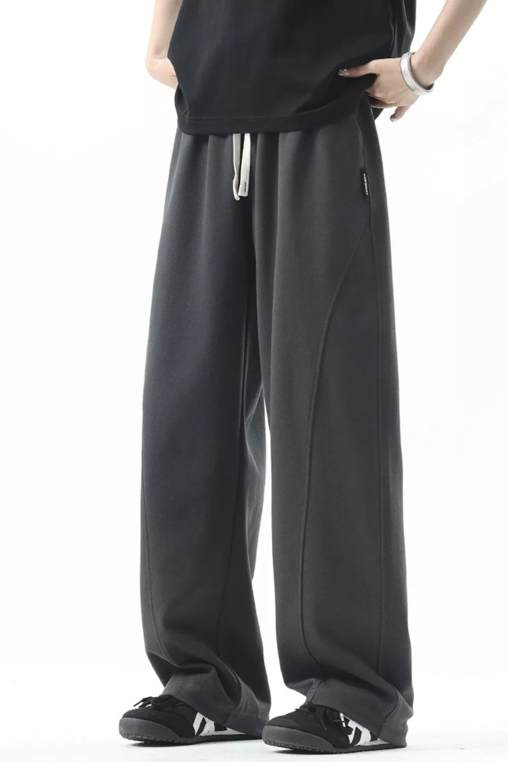 Men's Plus Size Casual Loose Fit Sweatpants in Dark Gray
