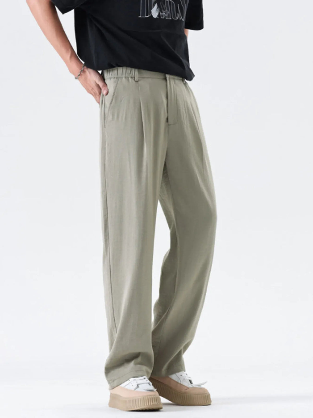 Men's Full Size Relaxed Fit Wide Leg Casual Pants Plus Size, view 2