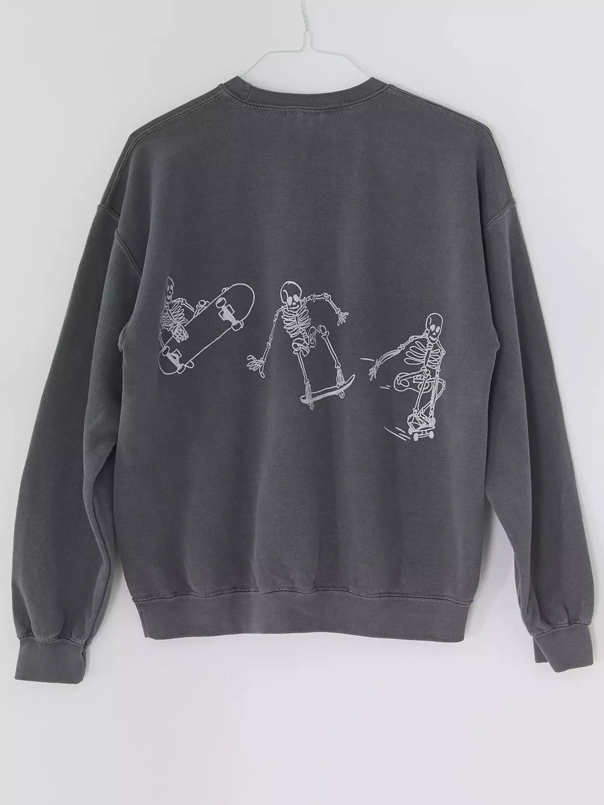 Skeleton Graphic Round Neck Sweatshirt - Lilixa.store