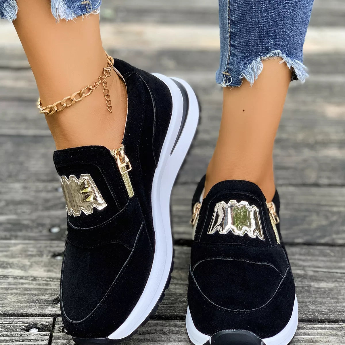 Round Toe Platform Slip-Ons, view 2
