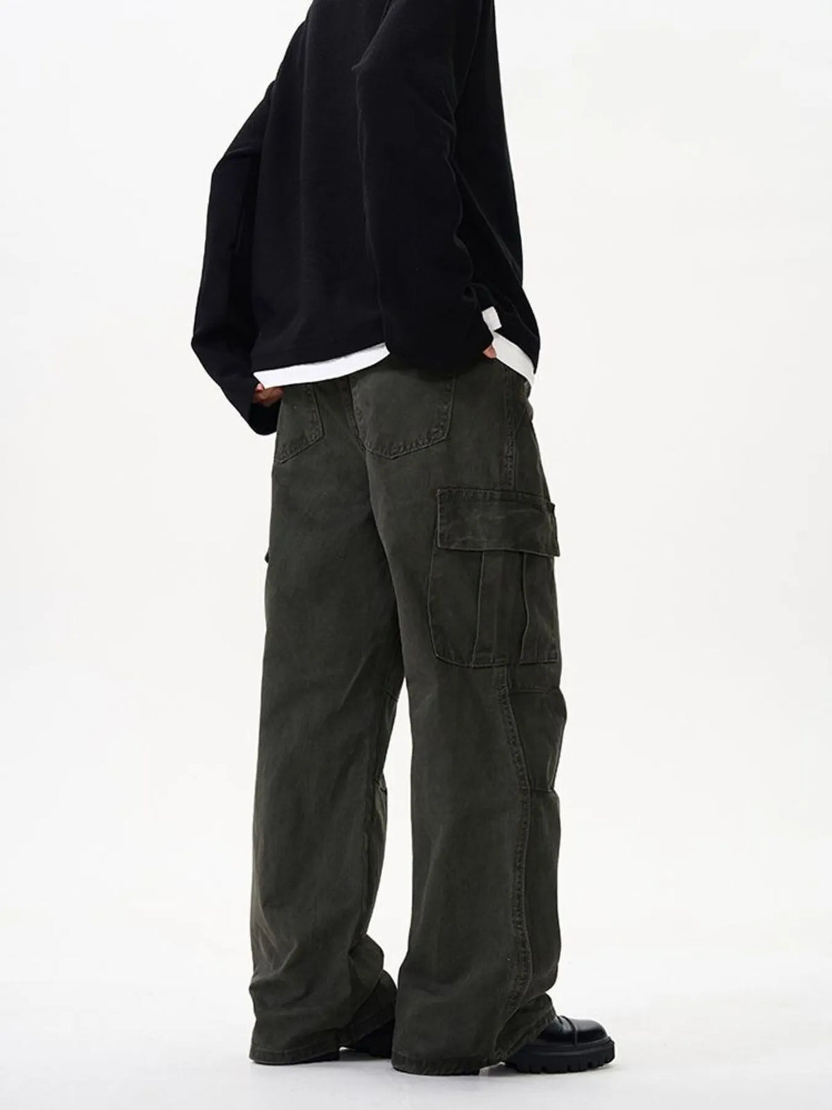 Men's Wide Leg Cargo Pants, view 2