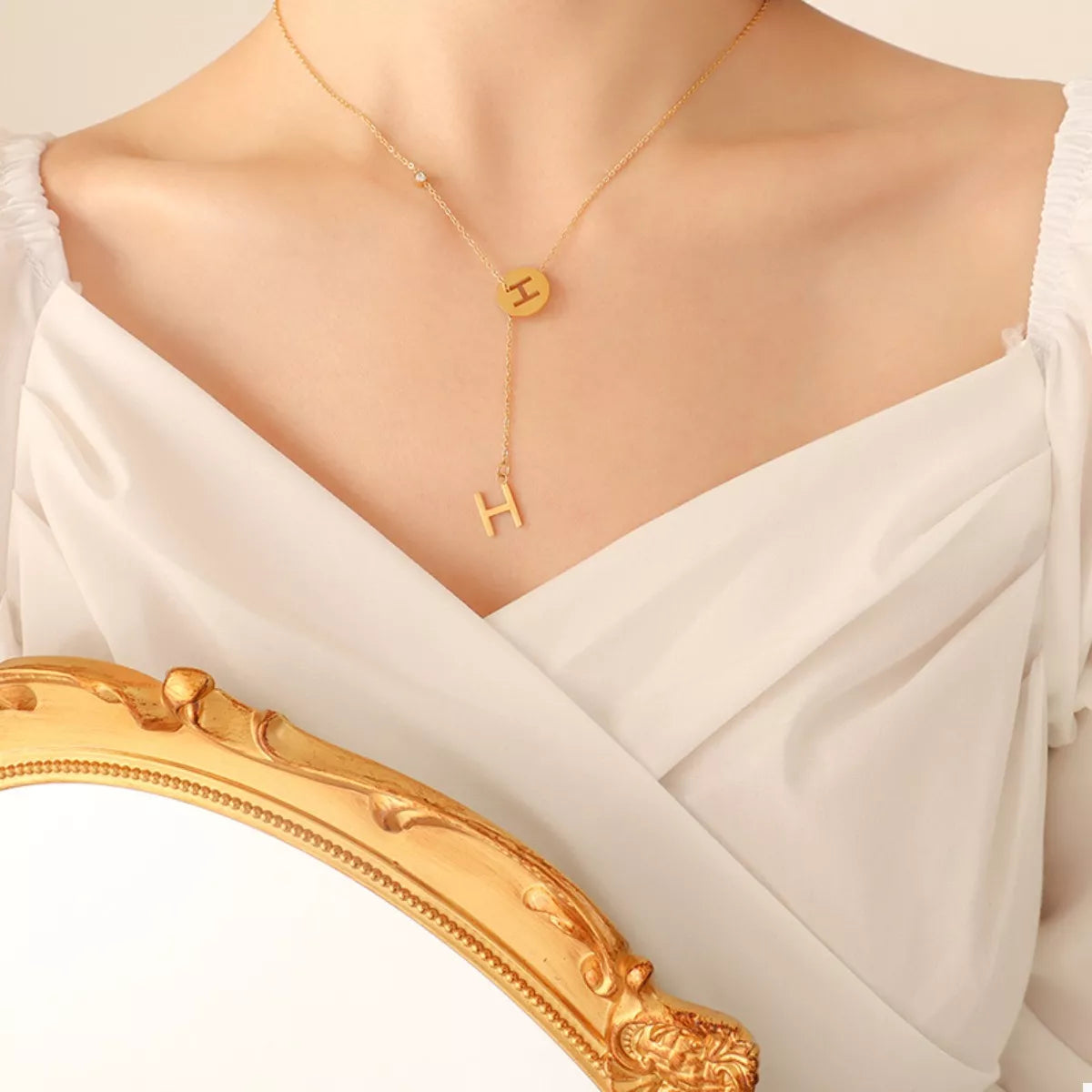 18K Gold-Plated Titanium Steel Letter Pendant Necklace - Lilixa.store