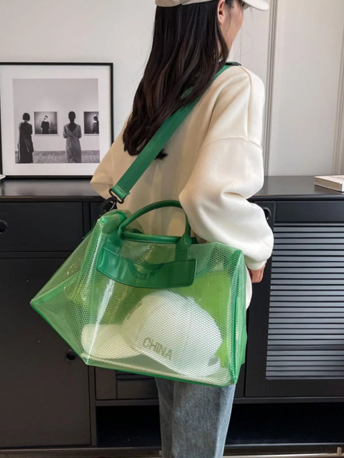 Transparent PVC Travel Bag in Green