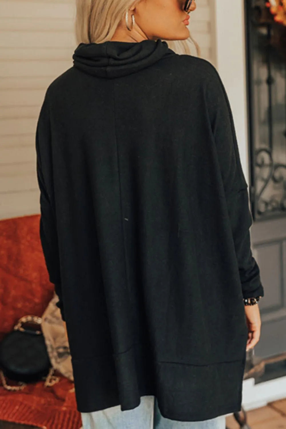 Valentine’s Day Heart Patched Turtleneck Long Sleeve Top - Lilixa.store