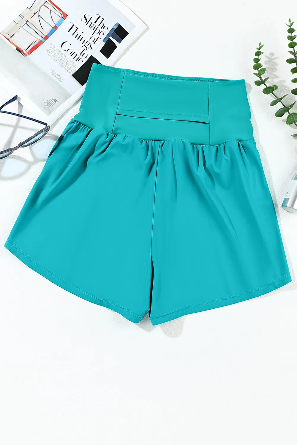 Pocketed High Waist Swim Shorts - Lilixa.store