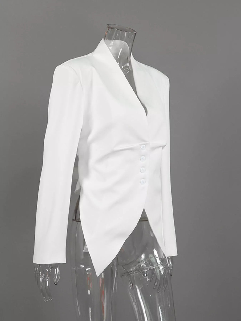 Slim-Fit Asymmetric Hem Blazer - Lilixa.store