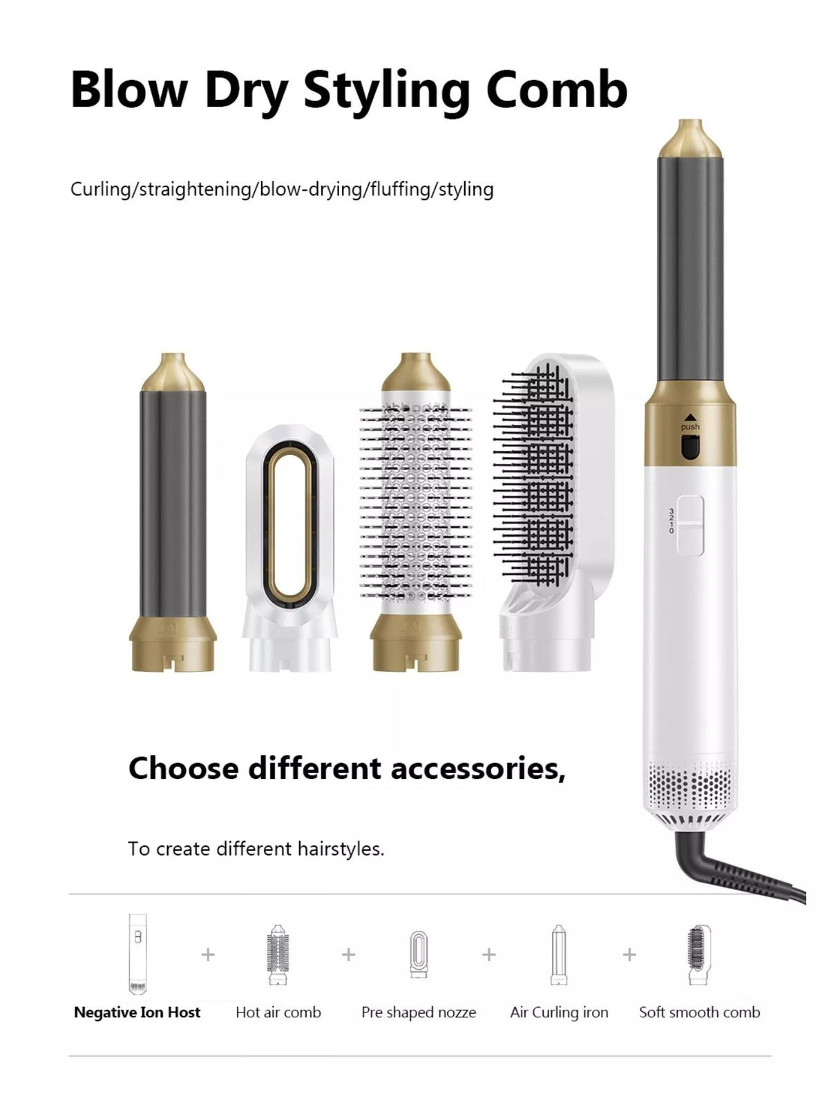 5-in-1 Interchangeable Hot Air Brush - Lilixa.store