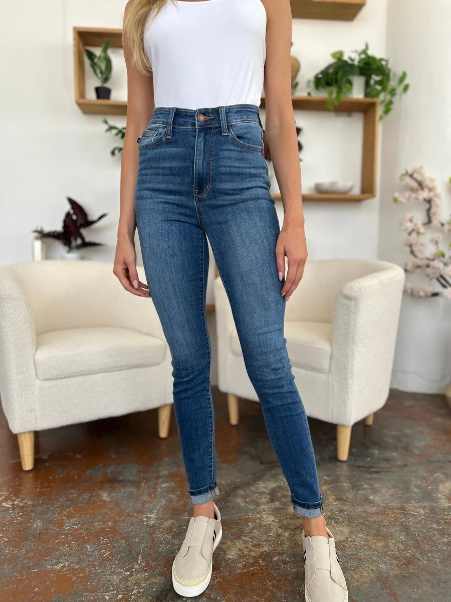 Judy Blue Full Size Cuffed Hem Skinny Jeans - Lilixa.store