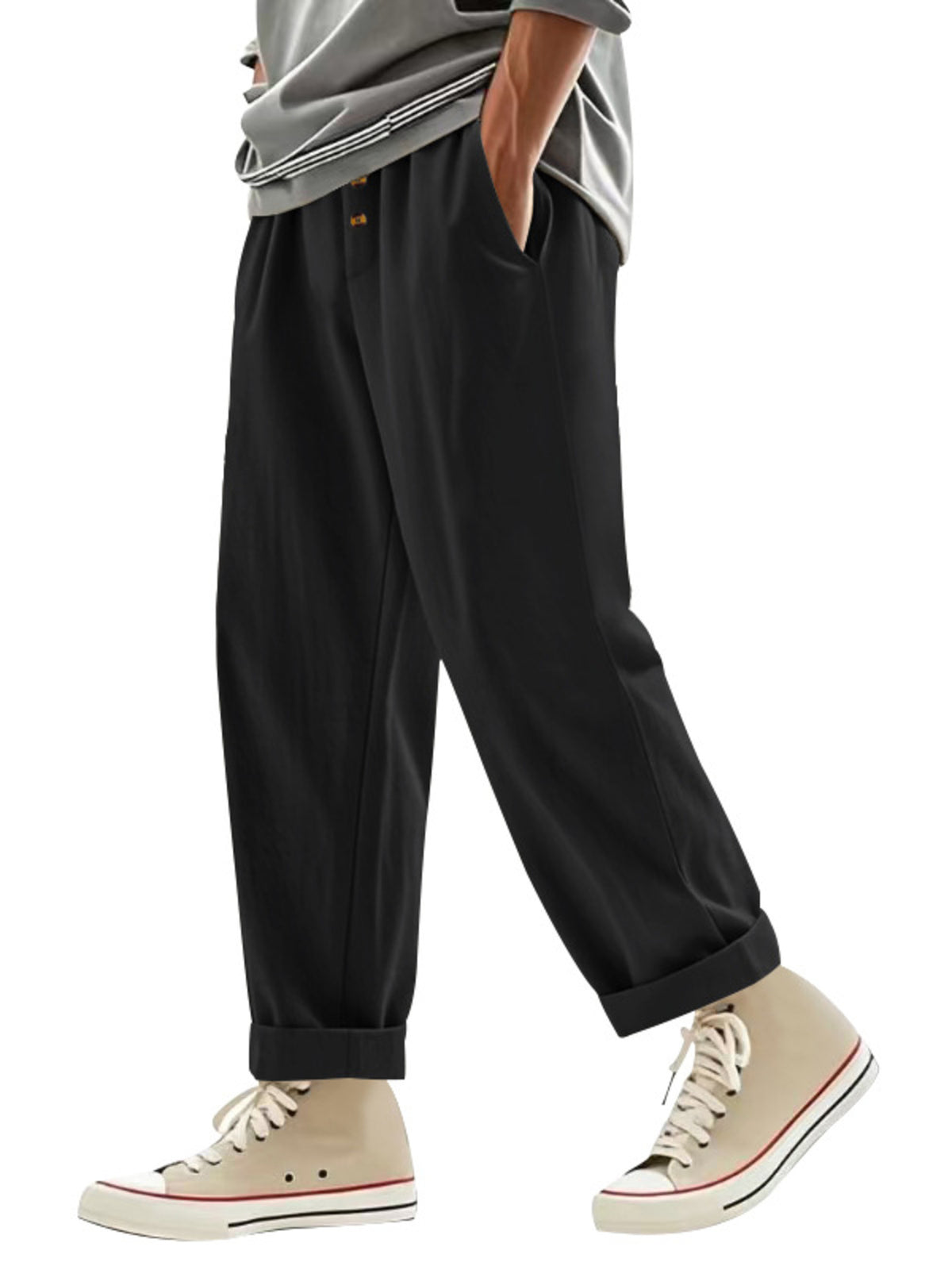 Men's Full Size Drawstring Loose Fit Pants Plus Size, view 10