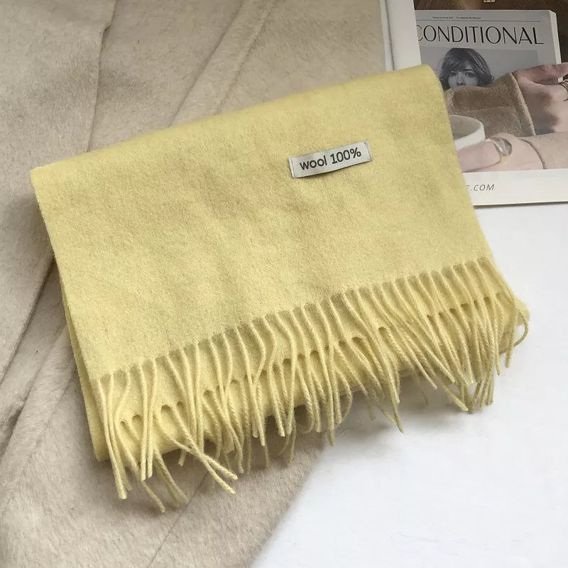 Pure Wool Cozy Tassel Knit Scarf - Lilixa.store