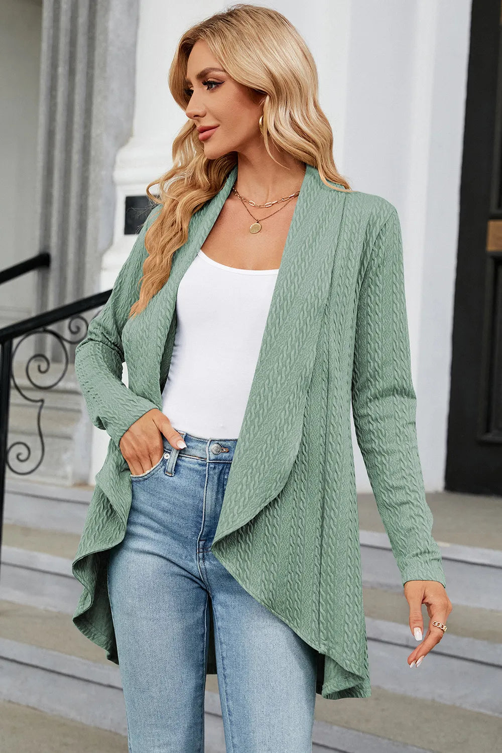 Open Front Long Sleeve Cardigan, view 16