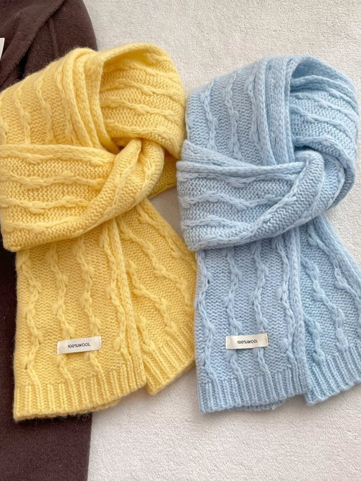 Wool Cozy Cable Knit Scarf - Lilixa.store