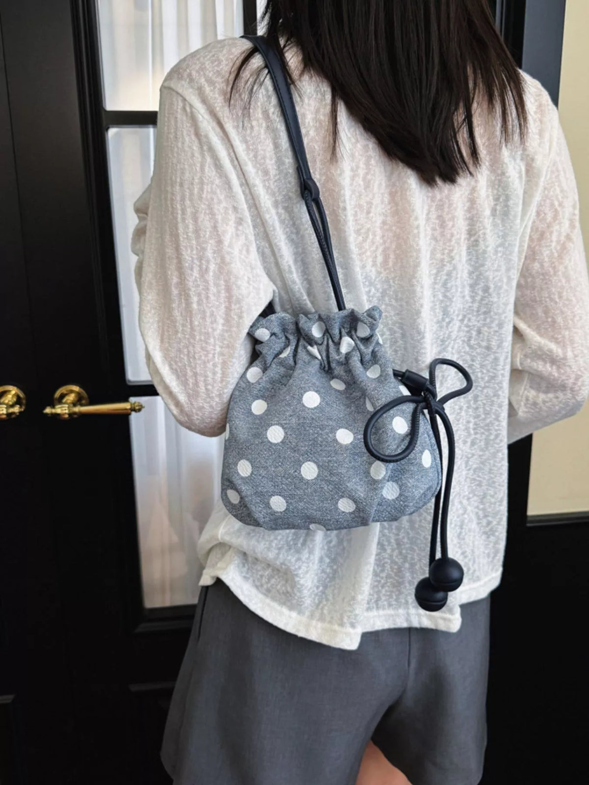 Polka Dot Drawstring Crossbody Bag - Lilixa.store
