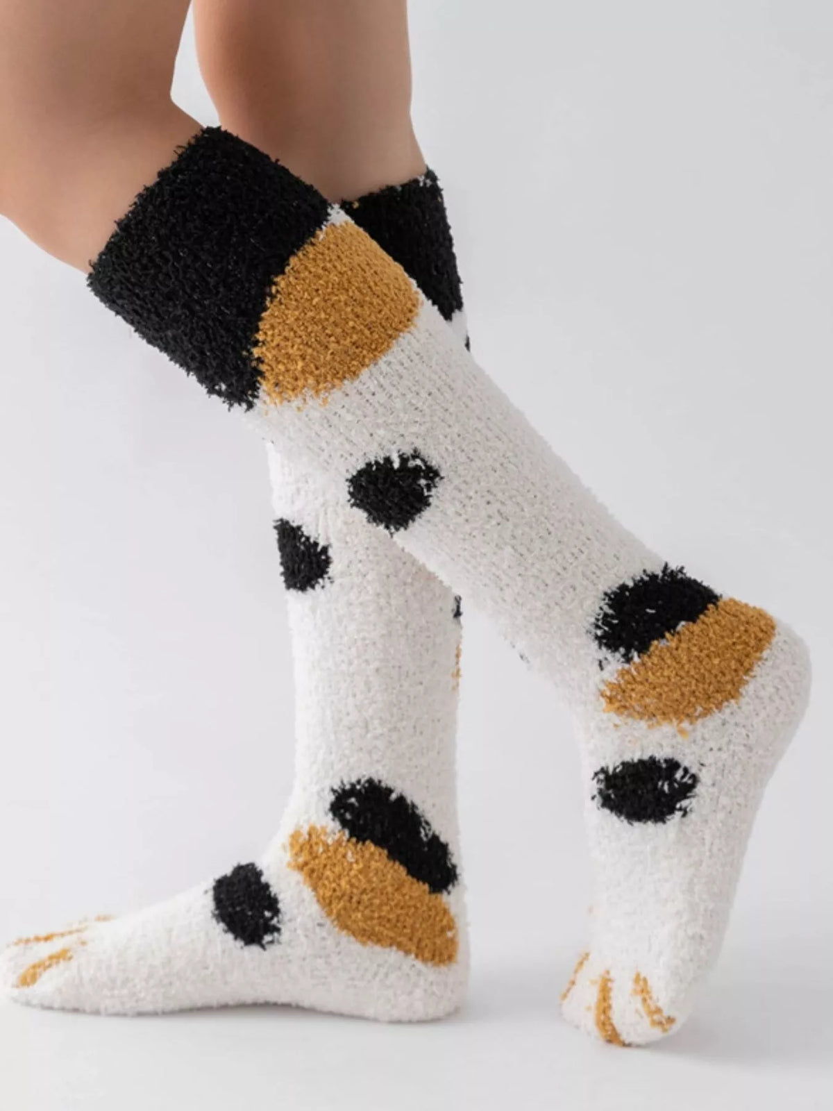Fuzzy Knee-High Animal Paw Socks - Lilixa.store