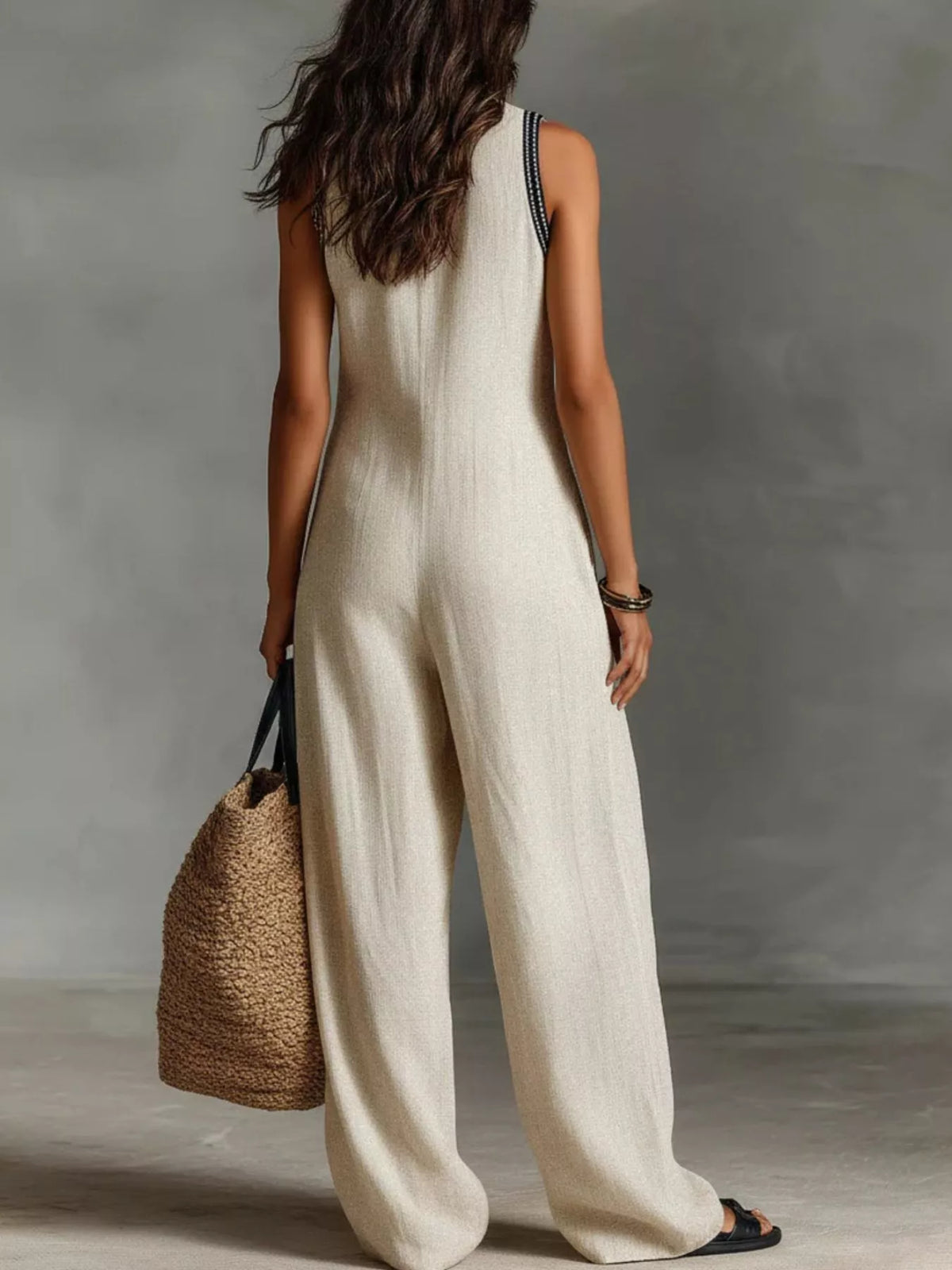 Full Size Sleeveless Wide-Leg Jumpsuit Plus Size