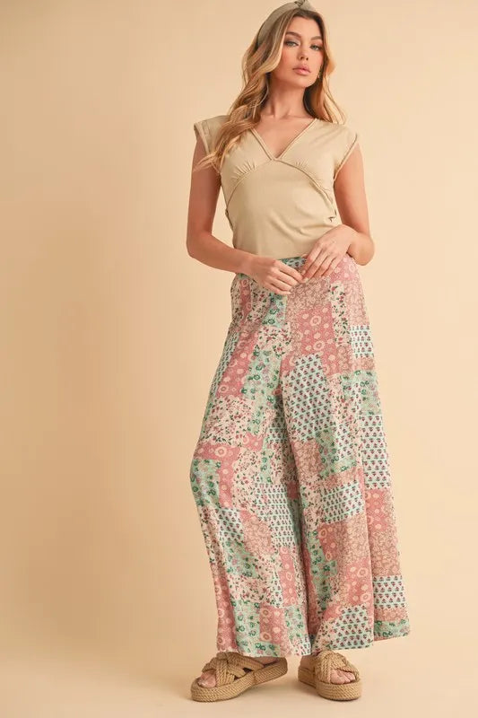Aemi+Co Printed Wide Leg Pants - Lilixa.store