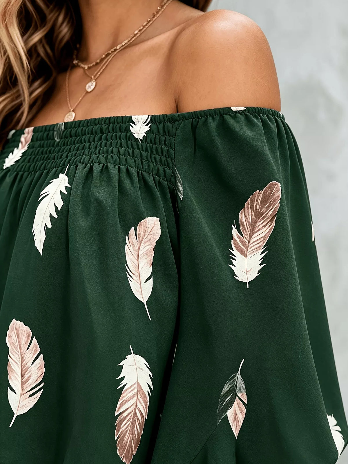 Printed Off Shoulder Blouse, view 10