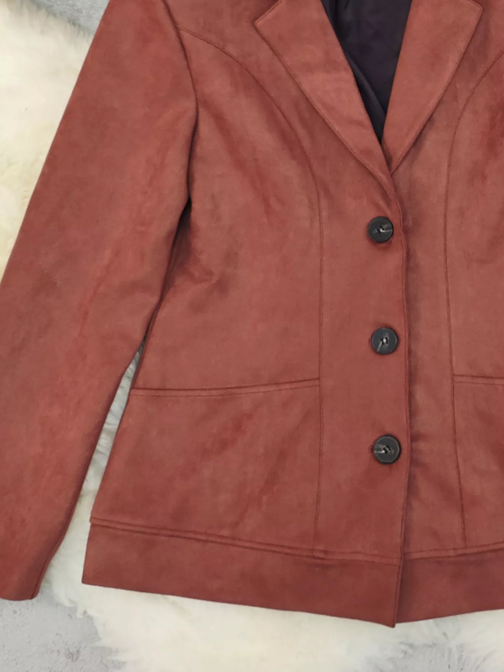 Button Up Lapel Collar Blazer - Lilixa.store