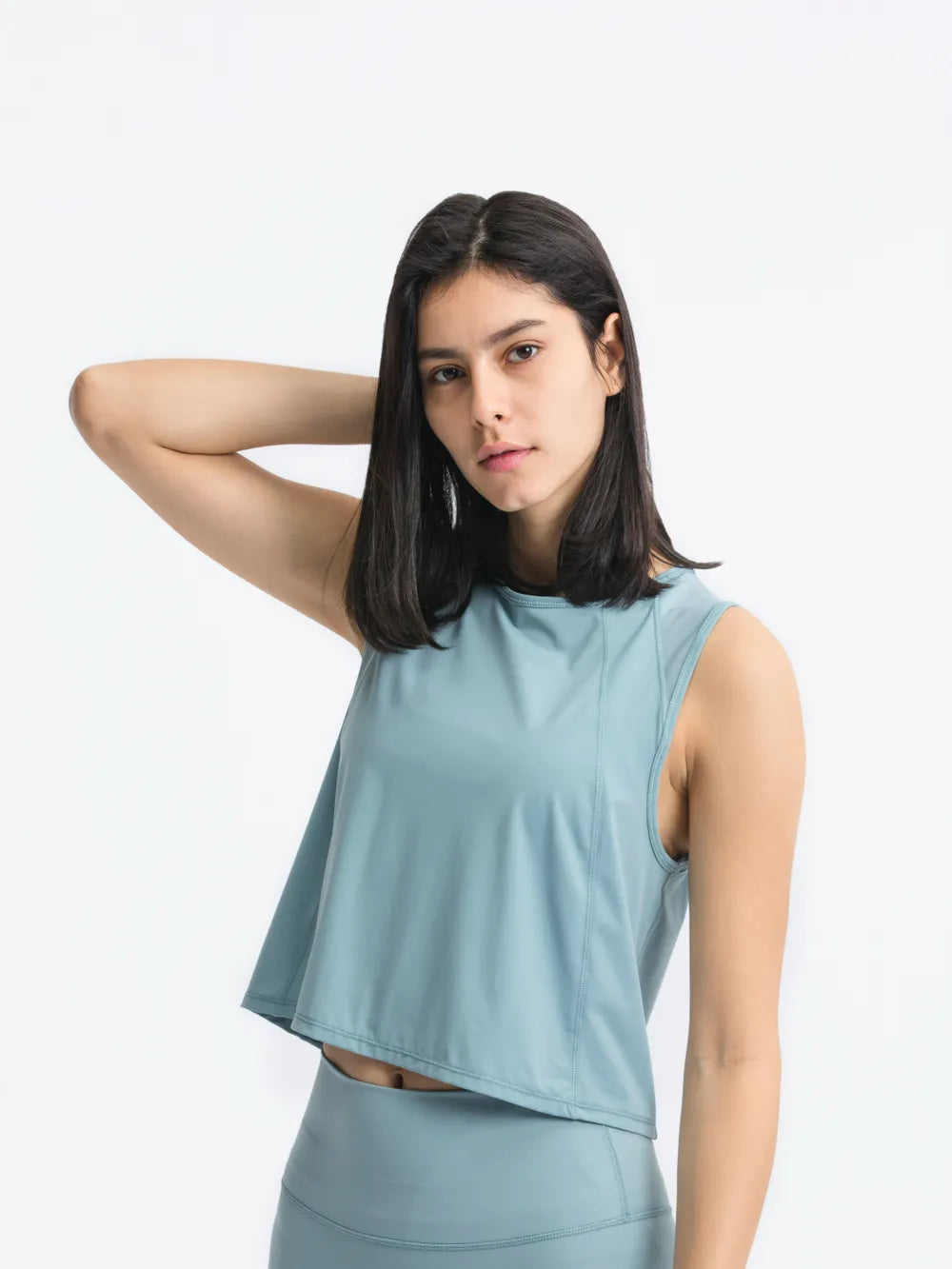 Millennia Round Neck Cropped Active Tank - Lilixa.store