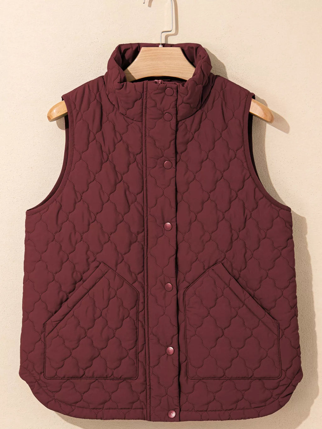 Quilted Snap Down Zip Up Vest Coat - Lilixa.store