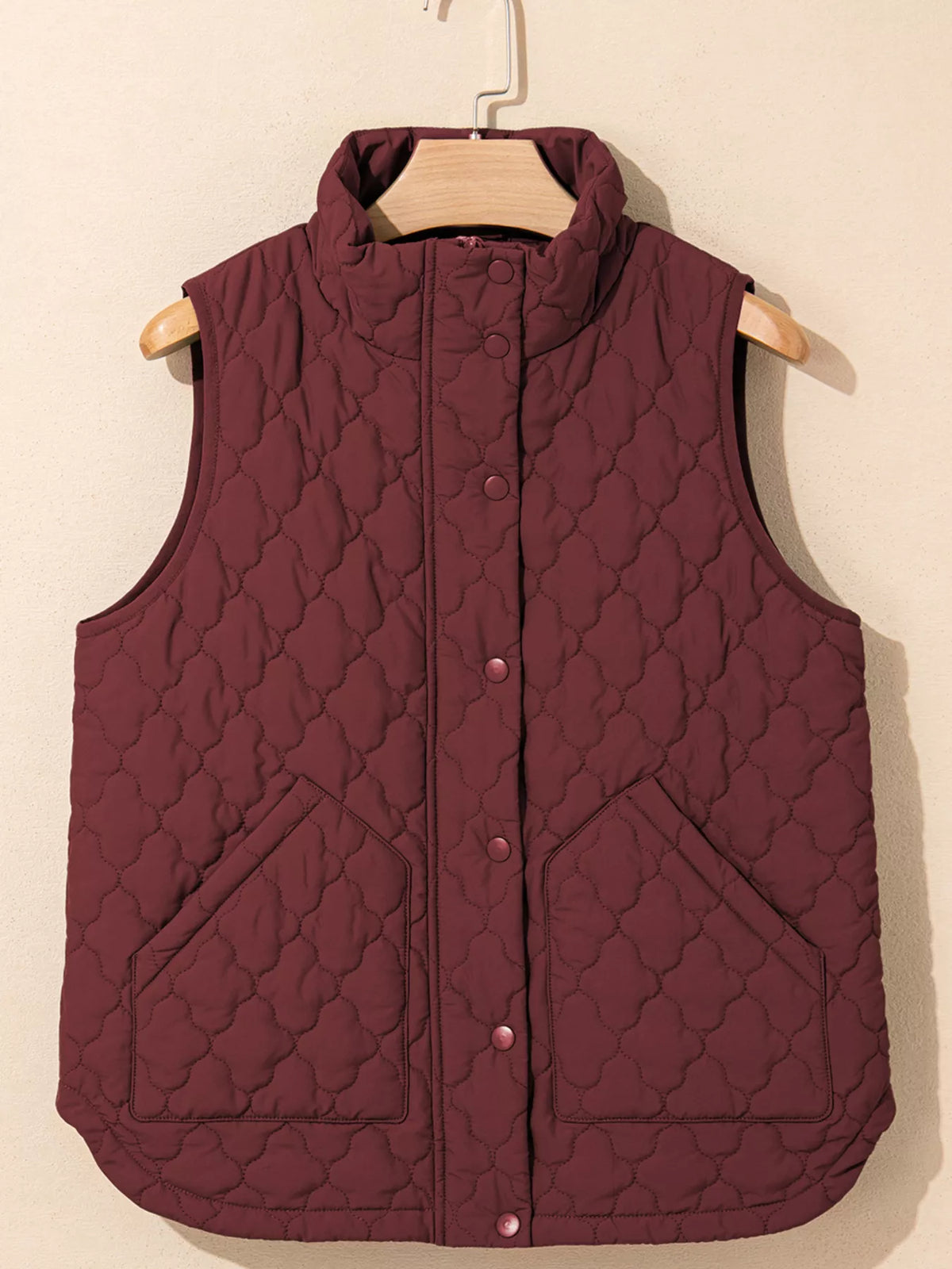 Quilted Snap Down Zip Up Vest Coat - Lilixa.store