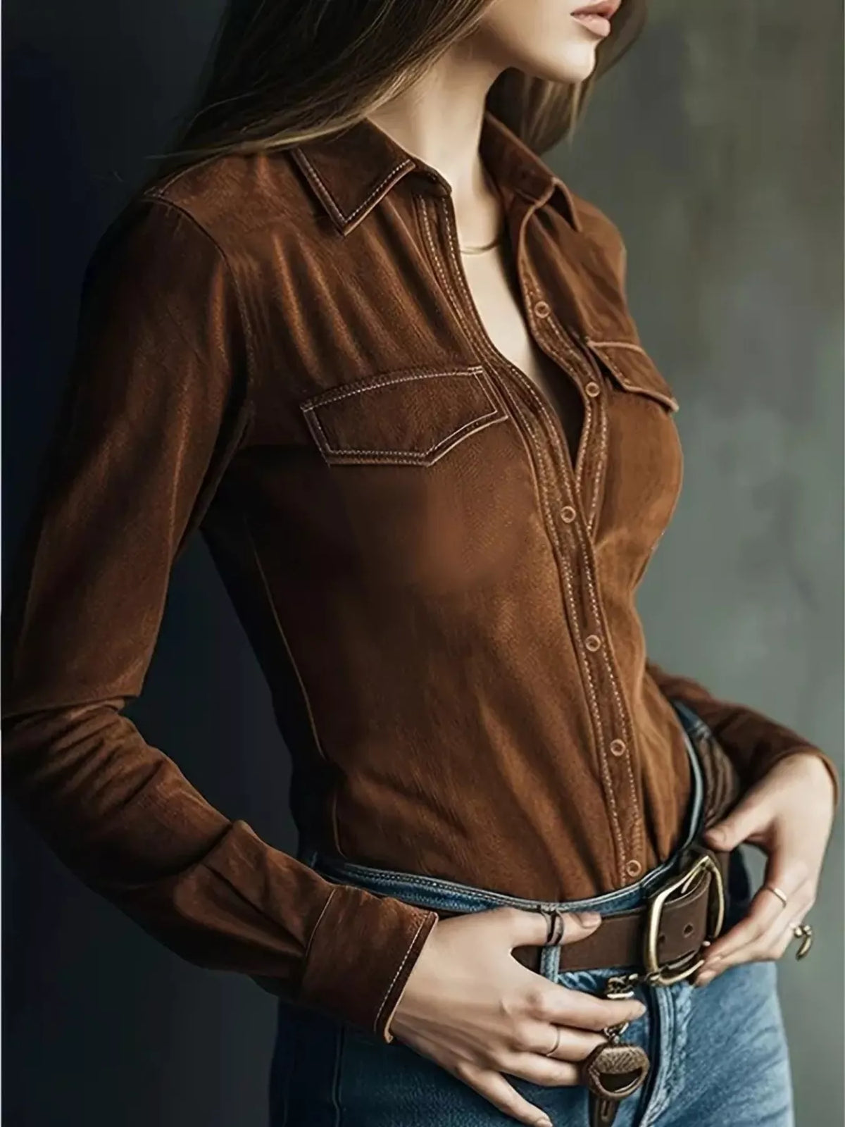 Classic Slim-Fit Long Sleeve Shirt, view 8