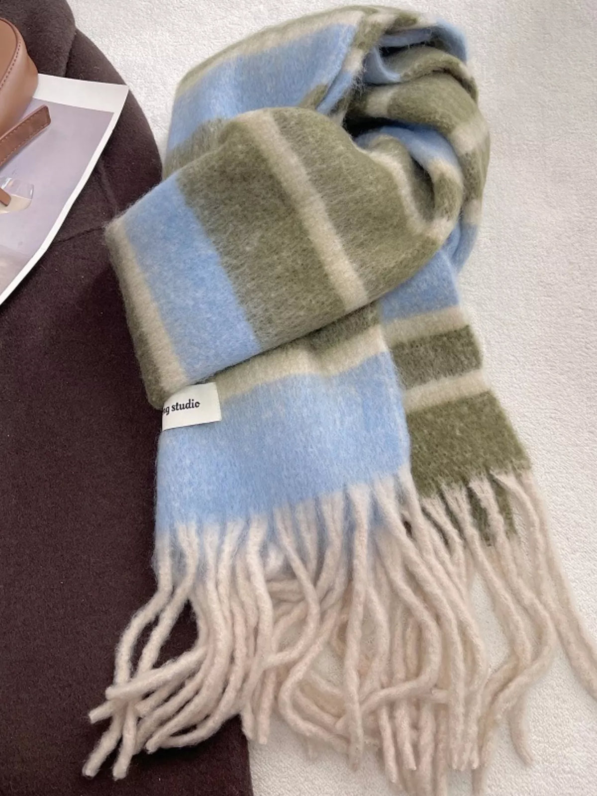 Soft Plaid Tassel Warm Scarf - Lilixa.store