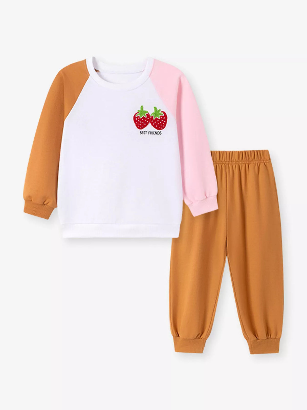 Children's Strawberry Raglan Sleeve Sweatshirt and Pants Set - Lilixa.store