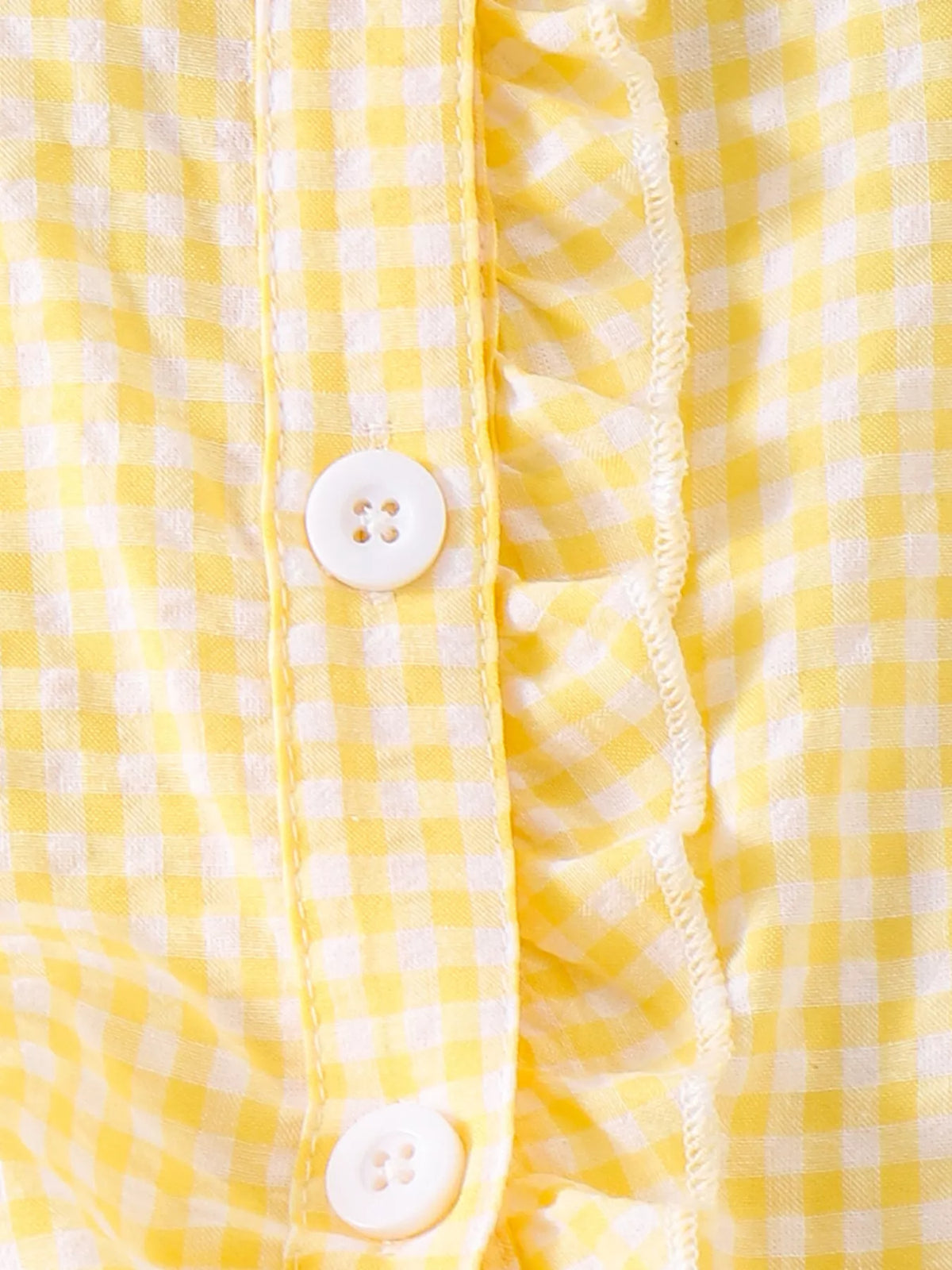 Children's Gingham Ruffle Collar Sleeveless Shirt - Lilixa.store