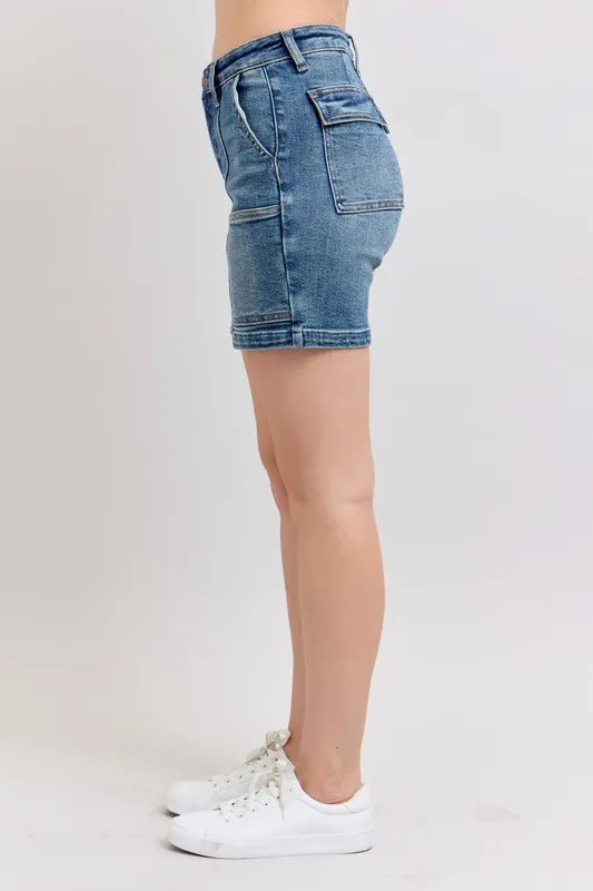 Judy Blue Full Size High Rise Denim Shorts Plus Size - Lilixa.store