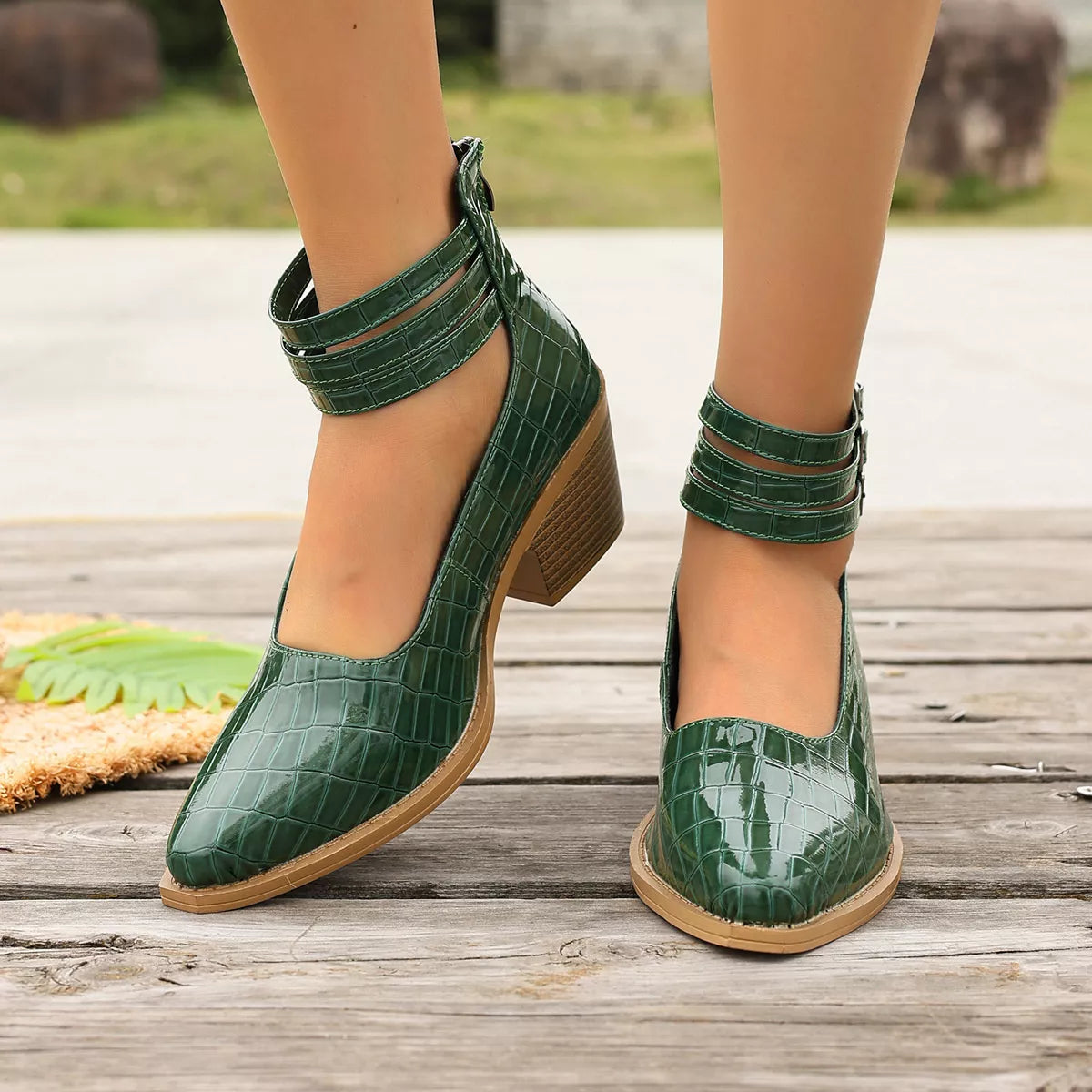 Point Toe Block Heels Pumps - Lilixa.store