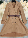 Double-Breasted Wool Blend Coat - Lilixa.store