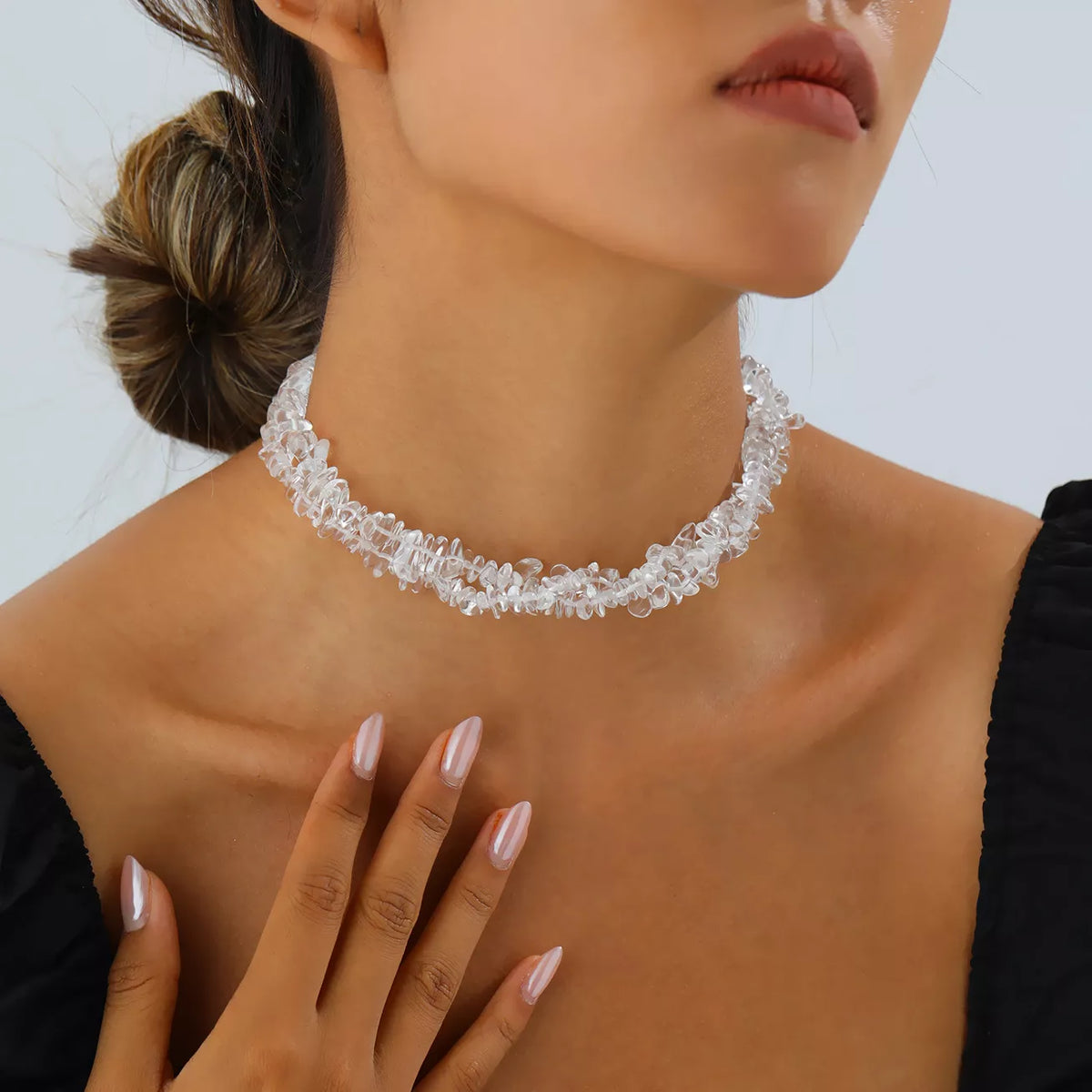 Irregular Glass Choker Necklace - Lilixa.store