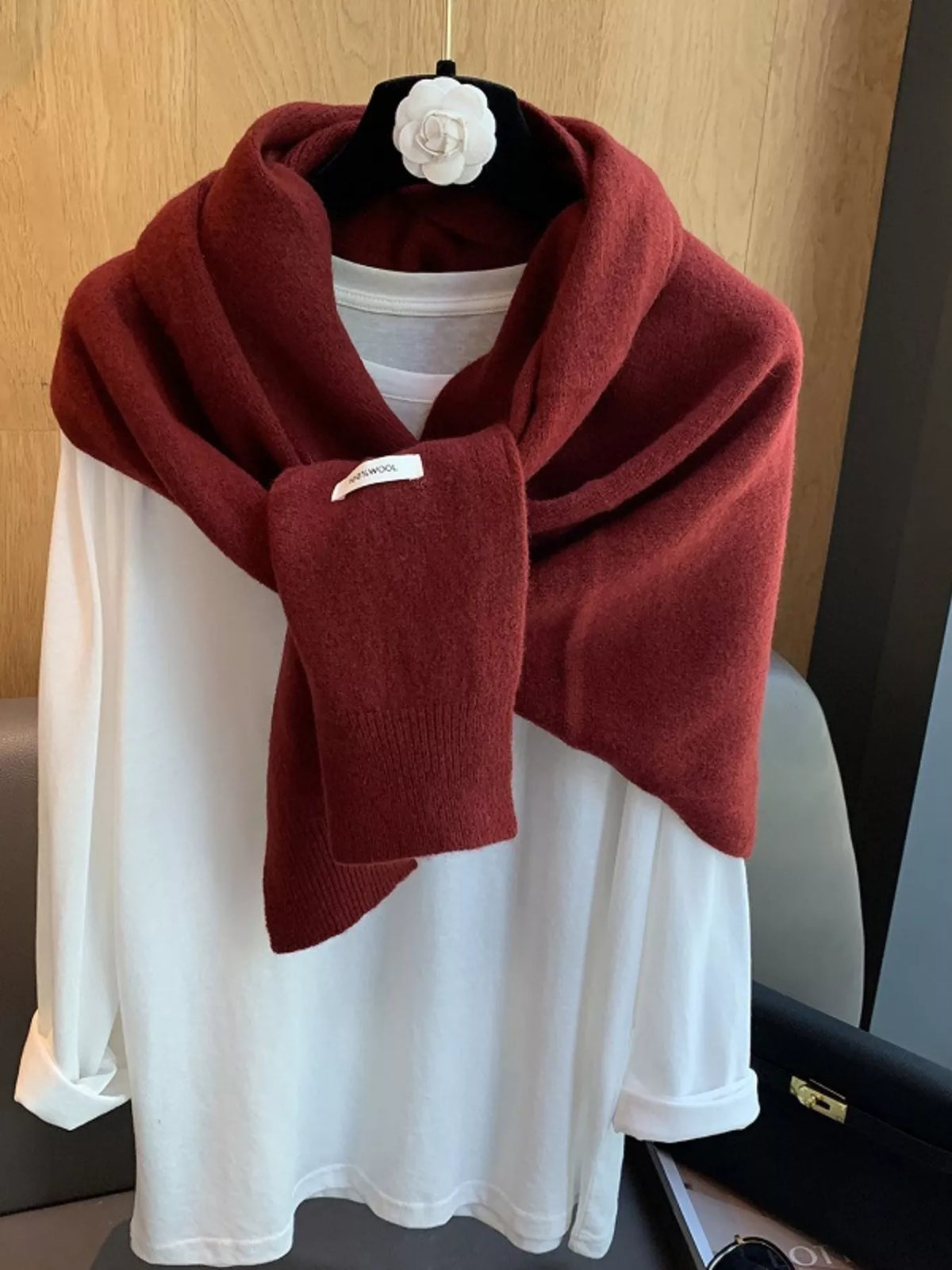 Wool Knitted Asymmetrical Shawl - Lilixa.store