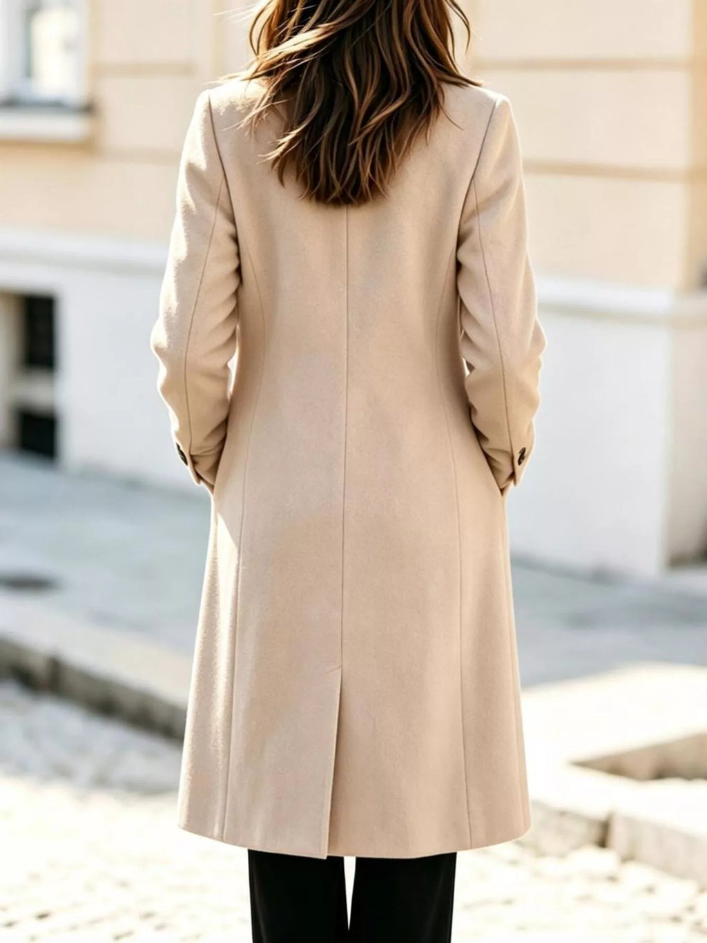 Double-Breasted Lapel Collar Coat, view 3