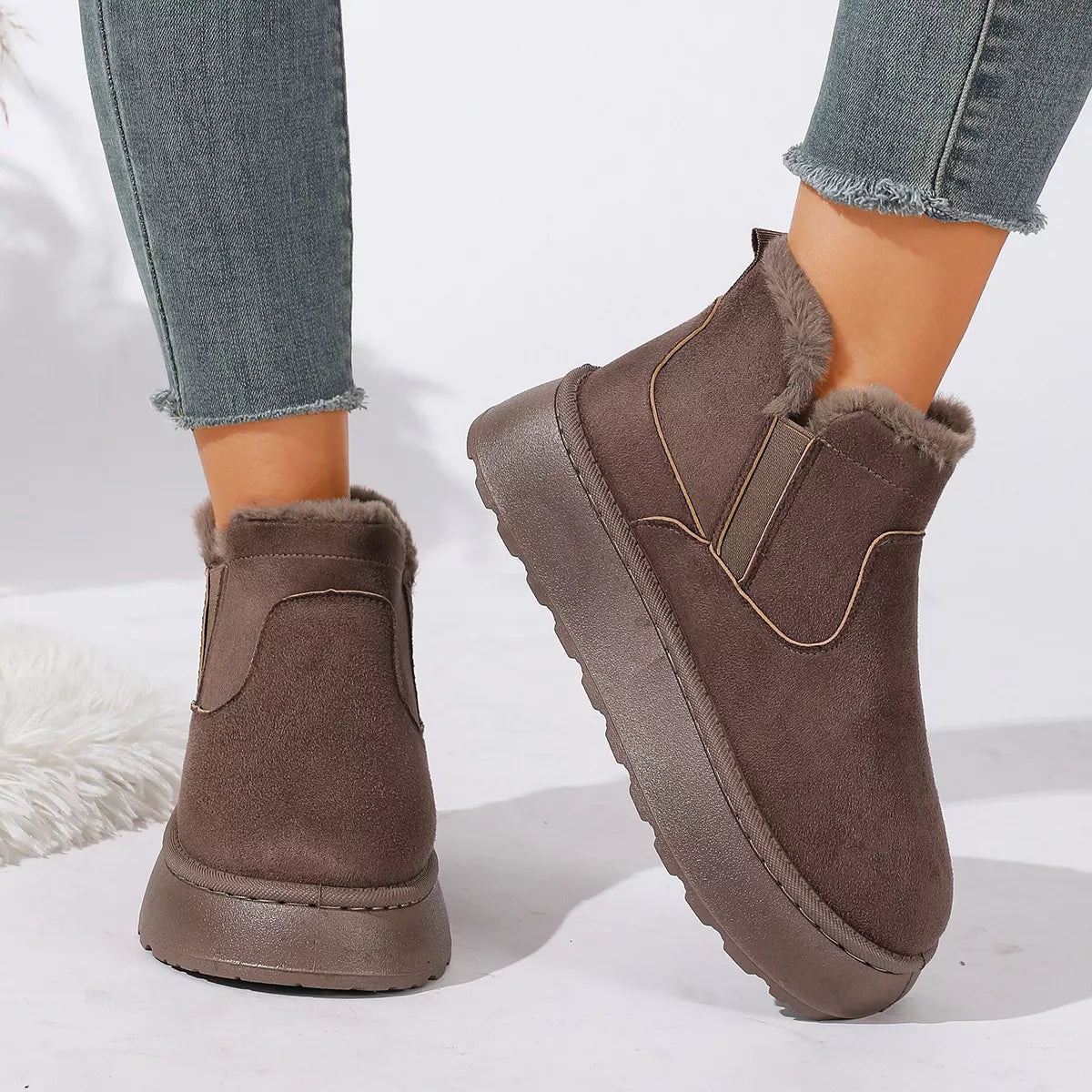 Round Toe Platform Boots