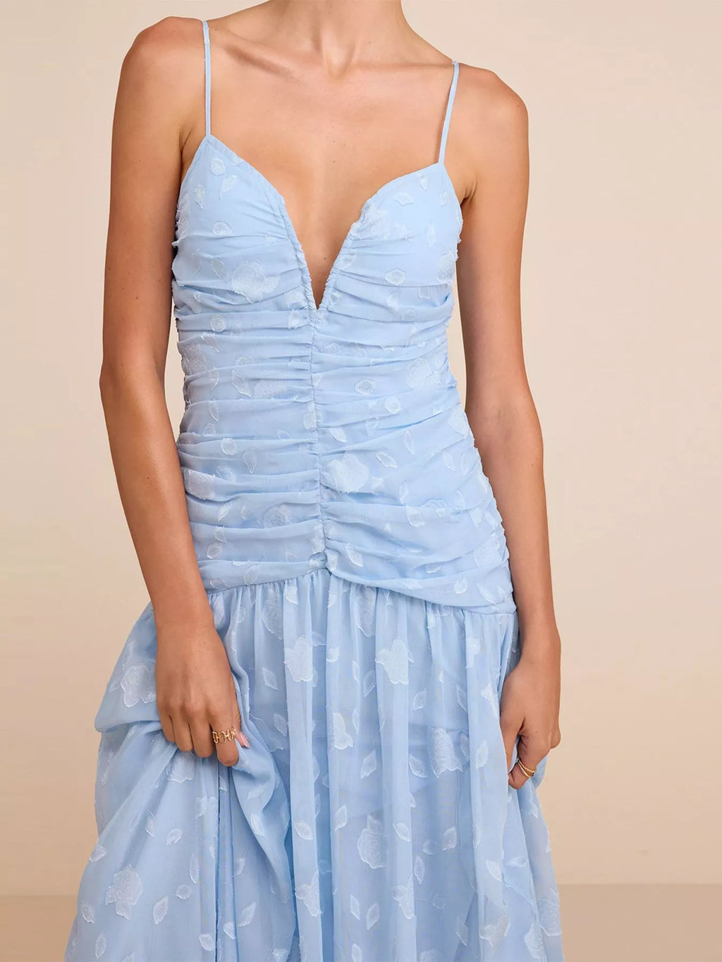 Ruched Spaghetti Strap Maxi Dress - Lilixa.store