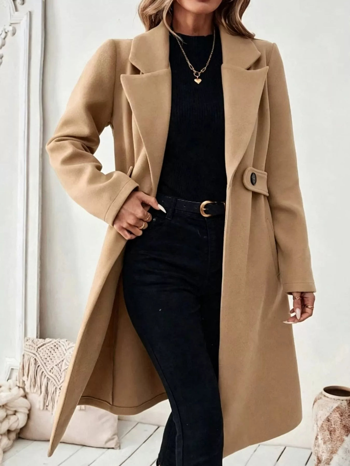 Single-Button Longline Coat