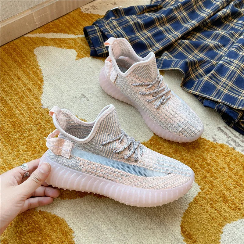 Mesh Lace-Up Platform Athletic Shoes - Lilixa.store