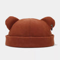 Bear Ear Docker Hat in Brick Red