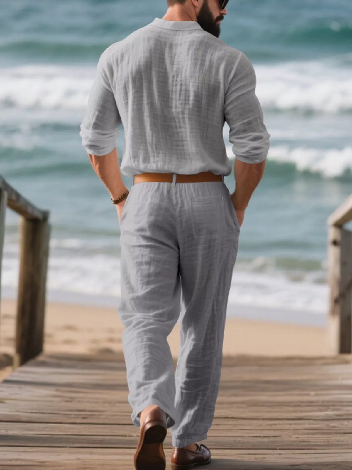 Men's Full Size Long Sleeve Top and Pants Set Plus Size - Lilixa.store