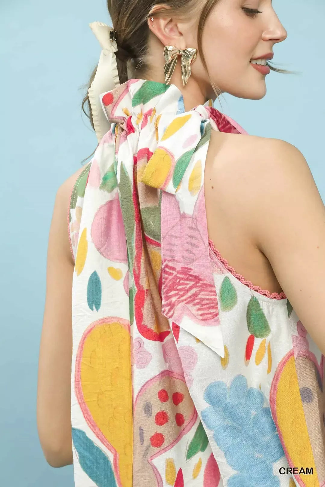 Umgee Multi-Color Floral Halter Neck Boho Top - Lilixa.store