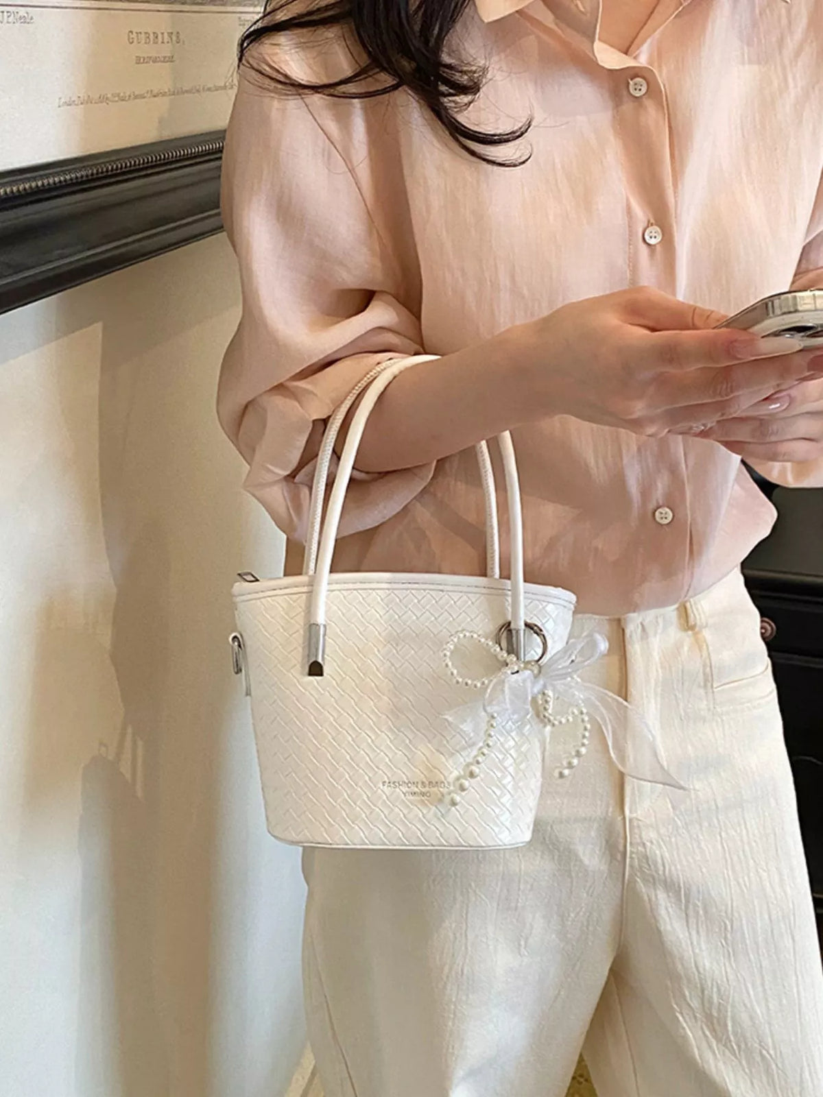 Textured Bucket Crossbody Bag