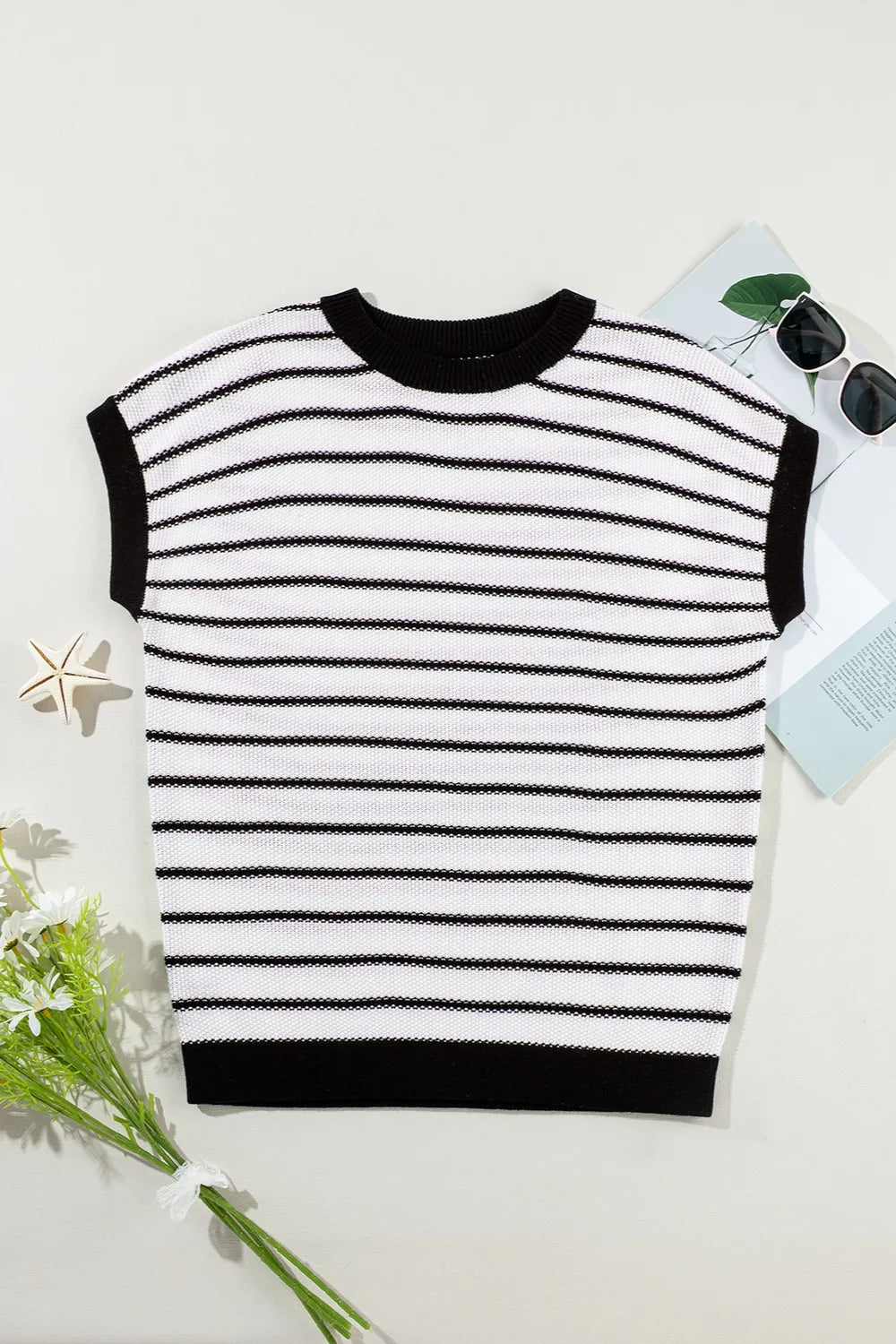 Striped Round Neck Knit Top - Lilixa.store