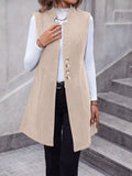 Button-Down Longline Vest Coat - Lilixa.store