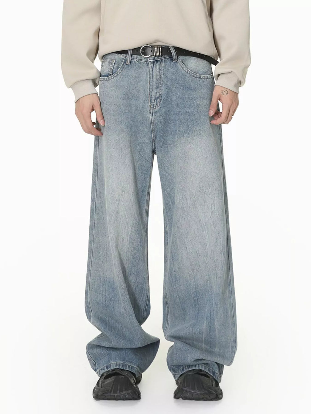 Men's Loose Fit Washed Jeans - Lilixa.store