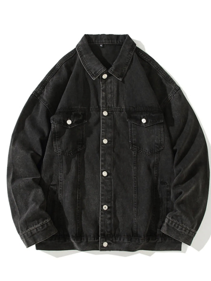 Men's Vintage Button Up Wash Denim Jacket - Lilixa.store