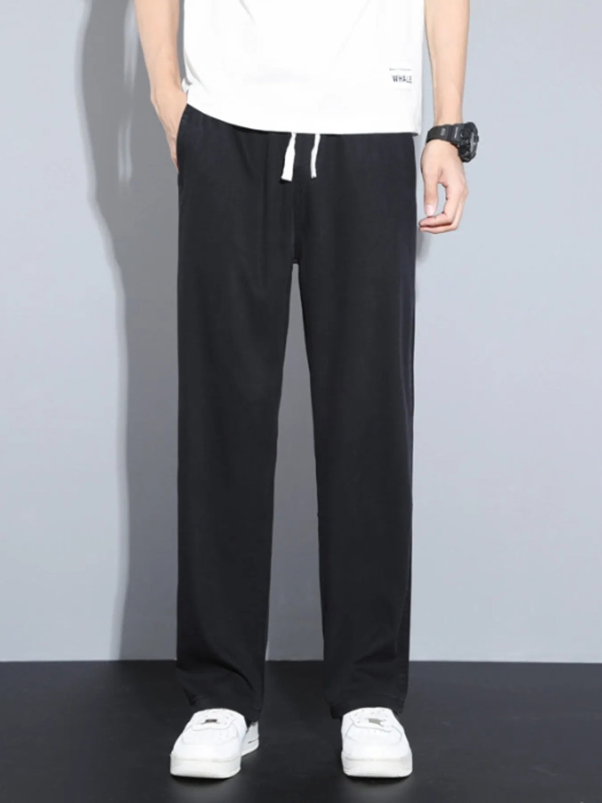 Men's Plus Size Casual Wide Leg Drawstring Pants